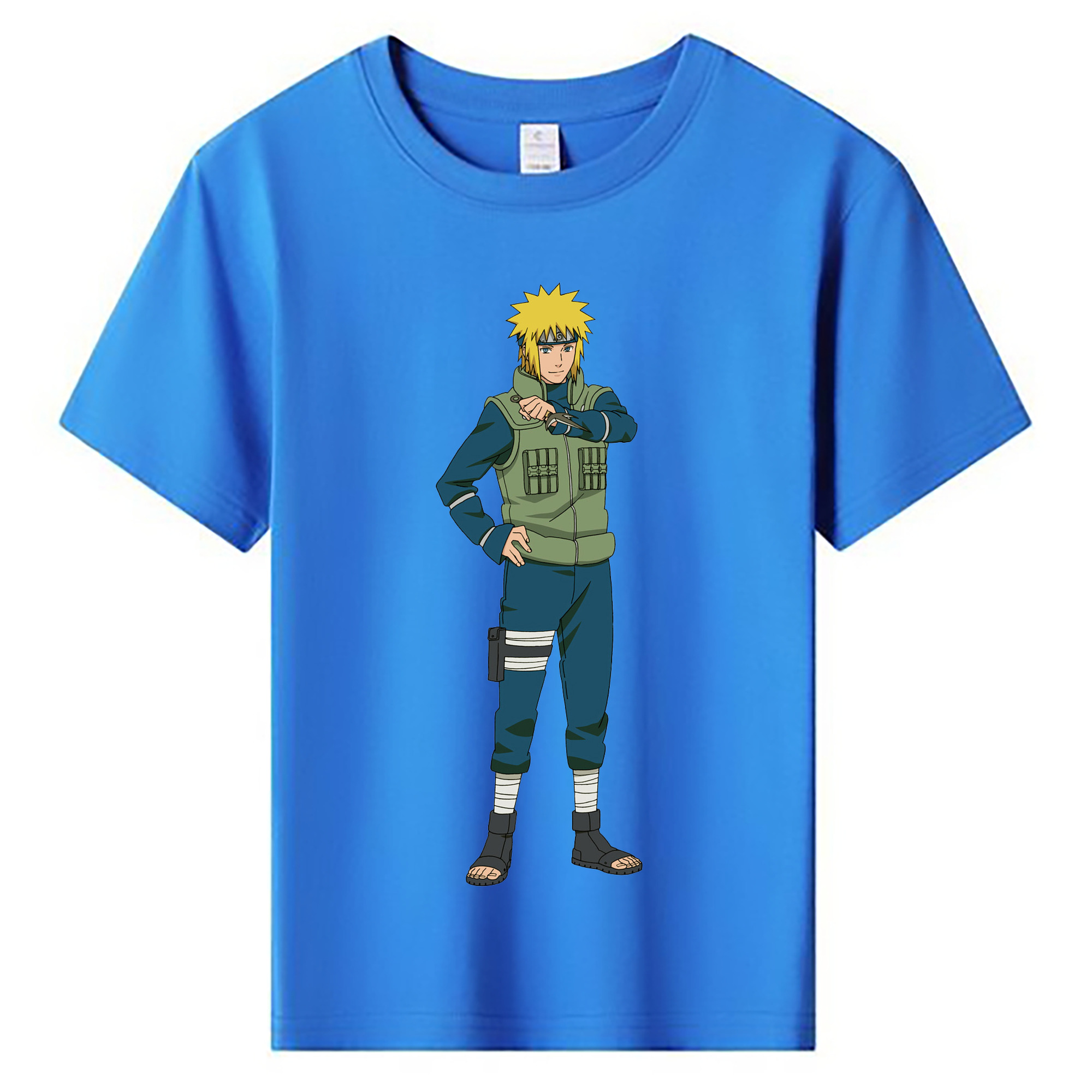 （画像用） NARUTO -ナルト- 波風 ミナト Namikaze Minato 綿100％キッズTシャツ（フロントプリント）